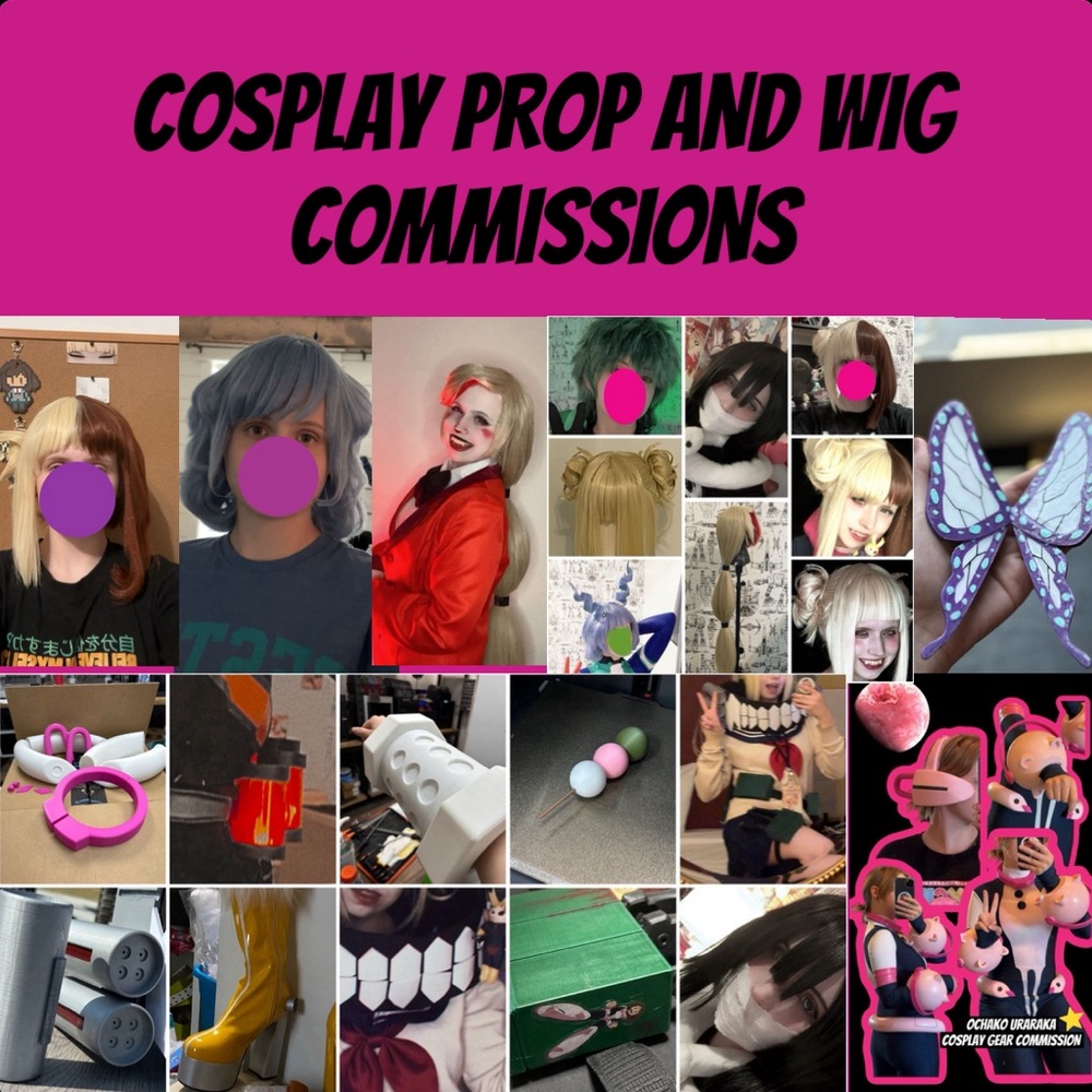 Custom cosplay wig & prop commissions